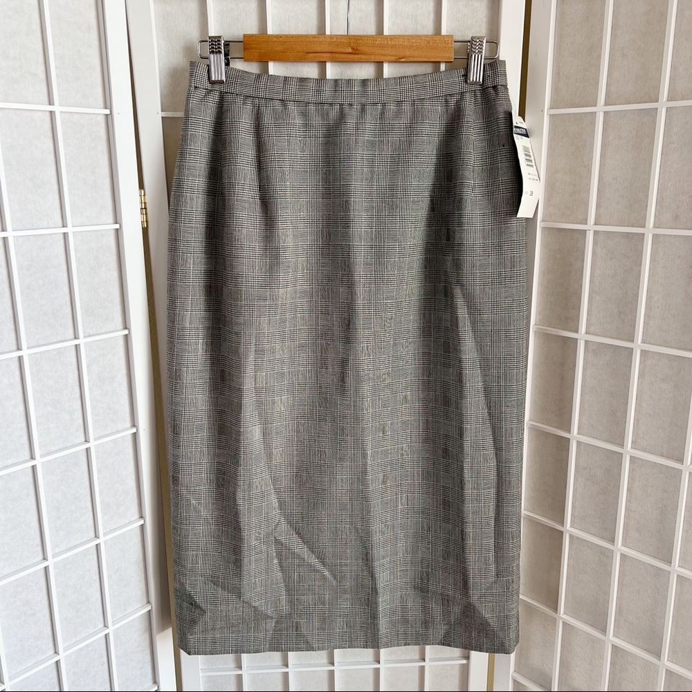 NWT Vintage Pendleton Glen Check Plaid Wool Pencil Skirt Size 8